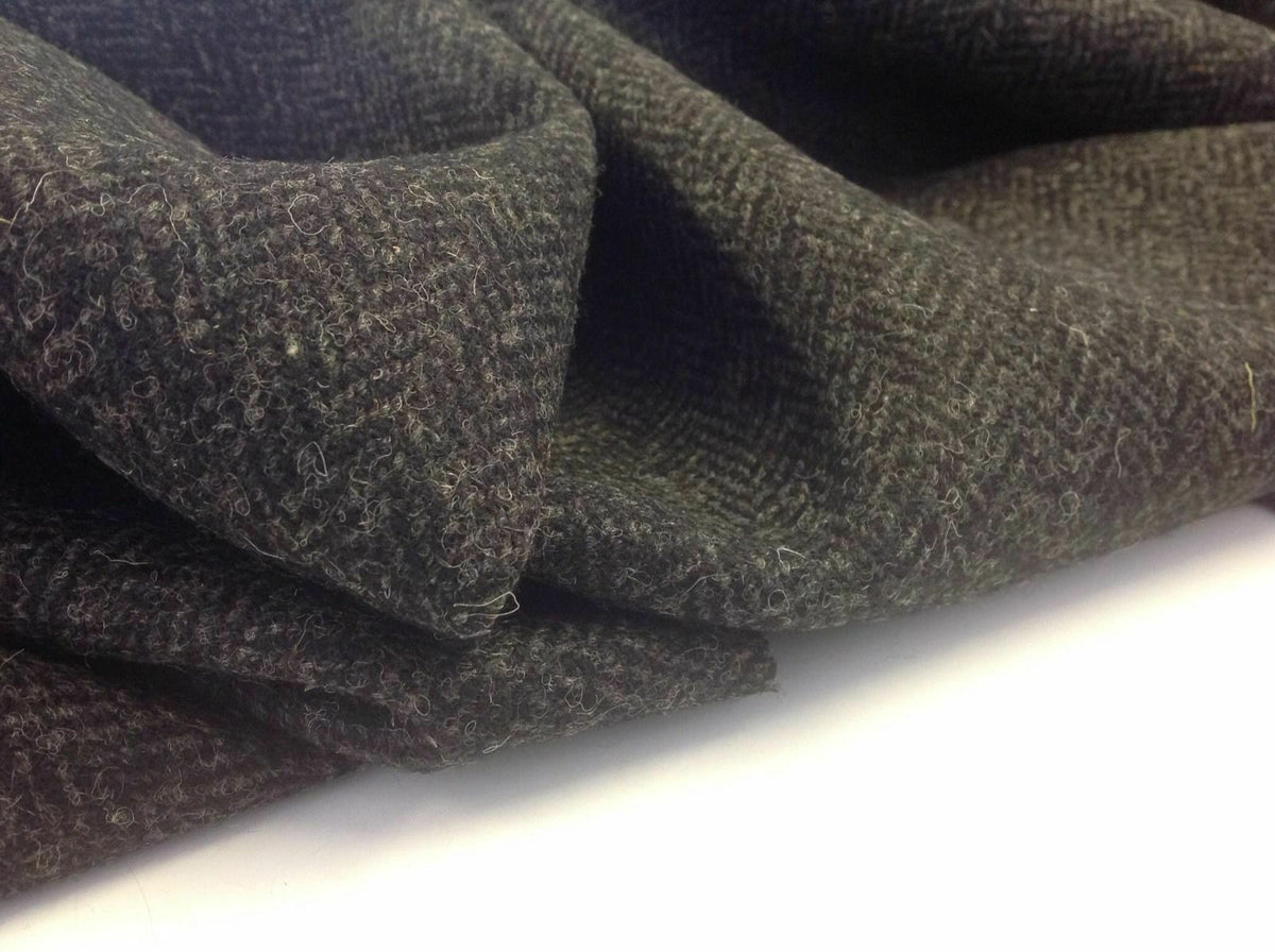 New Hand Woven Charcoal Grey Harris Tweed 100% Wool Herringbone Hgh Cl ...