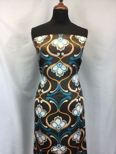 NEW Gorgeous High Class Designer Multicoloured Classic Floral Satin Print Fabric