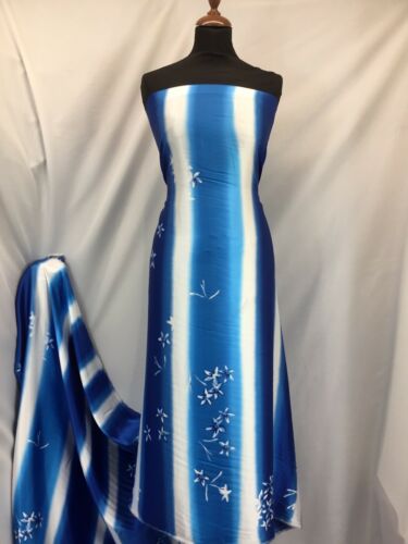 NEW High Class Designer Stripe Floral Satin Print Fabric 44