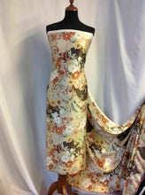 Load image into Gallery viewer, NEW 100% Silk Crepe de Chine Satin Classic Floral Print Fabric 42&quot; 109 cm Dress