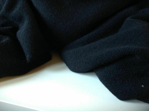 NEW 100% Jet Black Wool Jersey Fabric 39