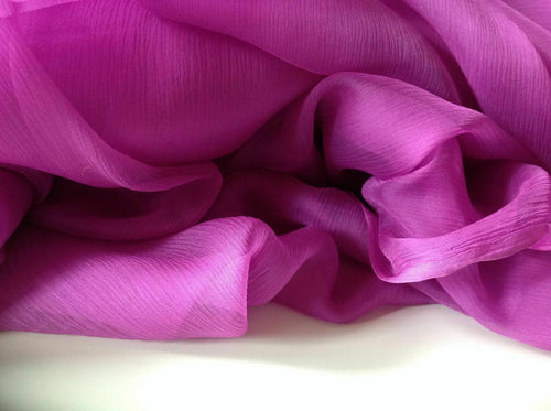 NEW Rich Cerise Purple 100% Silk Chiffon Fabric Dress Scarf Material Cloth Art