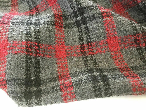 Brand New Beautiful Multi Colour Check Cotton Boucle Fabric 62