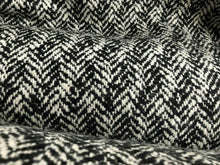 Load image into Gallery viewer, New High Class Heavy Off White Black Herringbone Wool Boucle Fabric 59&quot; 151 cm