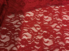 Load image into Gallery viewer, New High Class Designer Red Stretch Floral Corded Lace Fabric 57’’ 145 cm