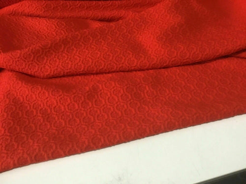 NEW High Class Designer Red Colour Jacquard Elastane Fabric 53’’ 136 cm Material