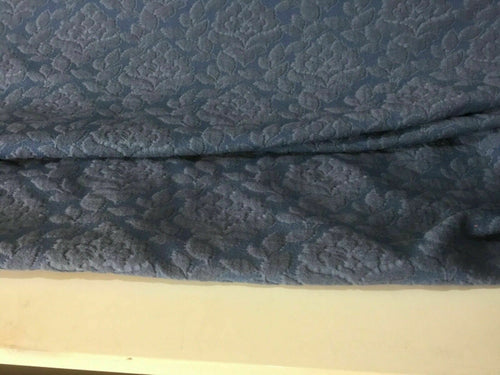 NEW High Class Designer Petrol Blue Floral Stretch Jacquard Brocade Art Fabric