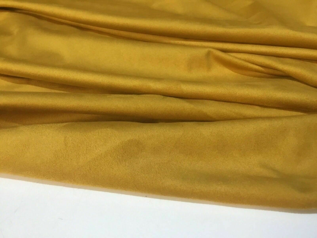 NEW High Class Designer Mustard Colour Suede Spandex Stretch Fabric Valentino DG