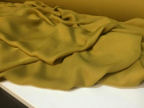 NEW High Class Designer Mustard Colour Chiffon Crepe Fabric Cloth Material