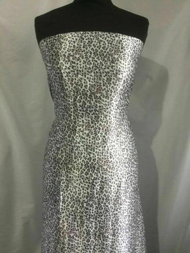 NEW High Class Designer Multicoloured Silky Soft Satin Leopard Print Fabric 3