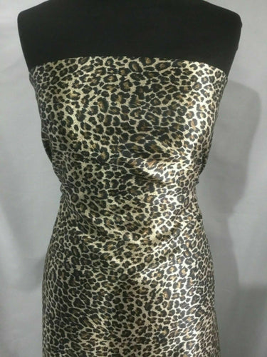 NEW High Class Designer Multicoloured Silky Soft Satin Leopard Print Fabric 4