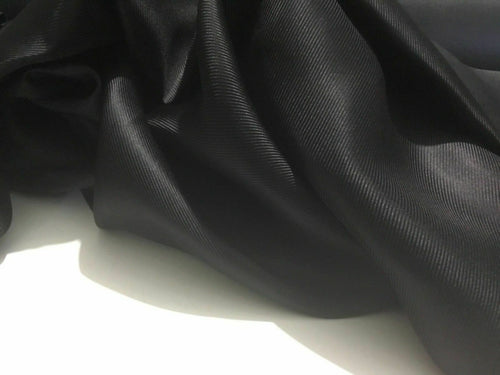 New High Class Designer Black 100% Silk Twill Fabric 39