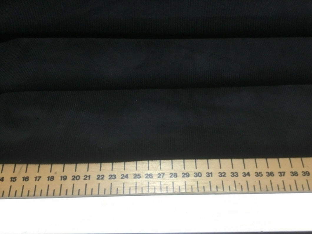 NEW High Class Designer Jet Black Colour Corduroy Fabric 54'' 138 cm Material