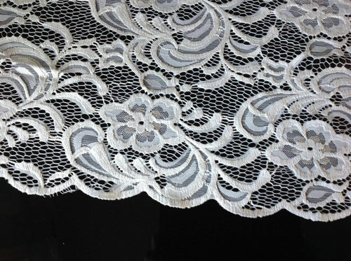 NEW High Class Designer Ivory Stretch Net Guipure Floral Scalp Lace Fabric Off W
