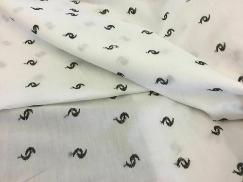 NEW White With Black Poly Cotton Embroidery Fabric Dry Lace 59’’152cm Craft Sew