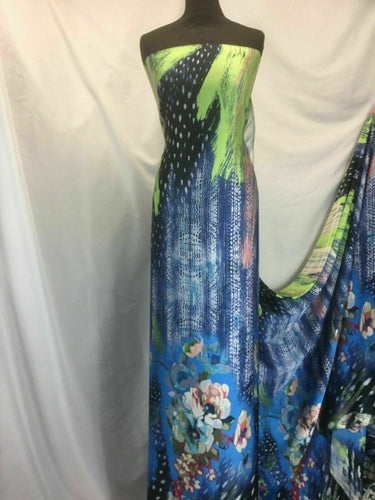 New High Class Designer Floral Satin Print Fabric Dress As Seen Online Catwalk