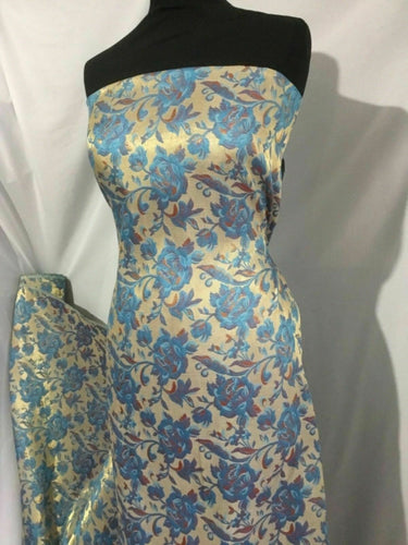 New Italian Floral Light Weight BROCADE GORGEOUS JACQUARD Fabric Dress Costume