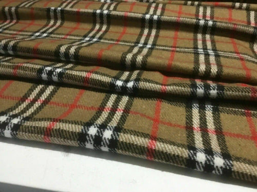 New High Class Designer Poly Wool Mix Check Fabric 59