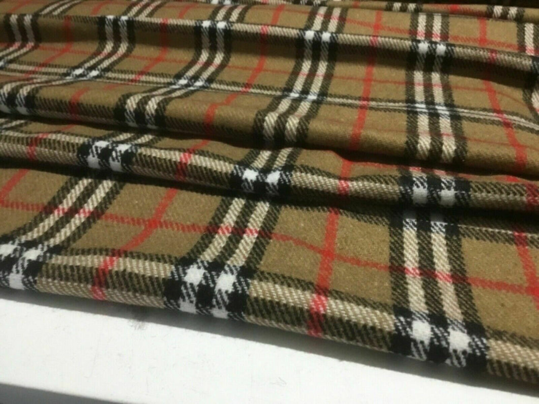 New High Class Designer Poly Wool Mix Check Fabric 59