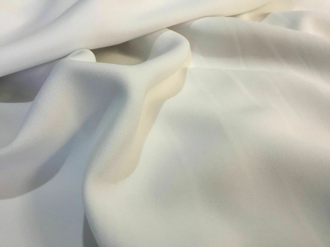 NEW High Class Bridal Winter White Colour Powder Touch Crepe Fabric Garment 44”