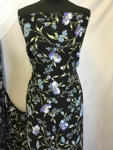 NEW Beautiful Designer German Viscose Floral Print Fabric 58'' 149 cm Dress Art