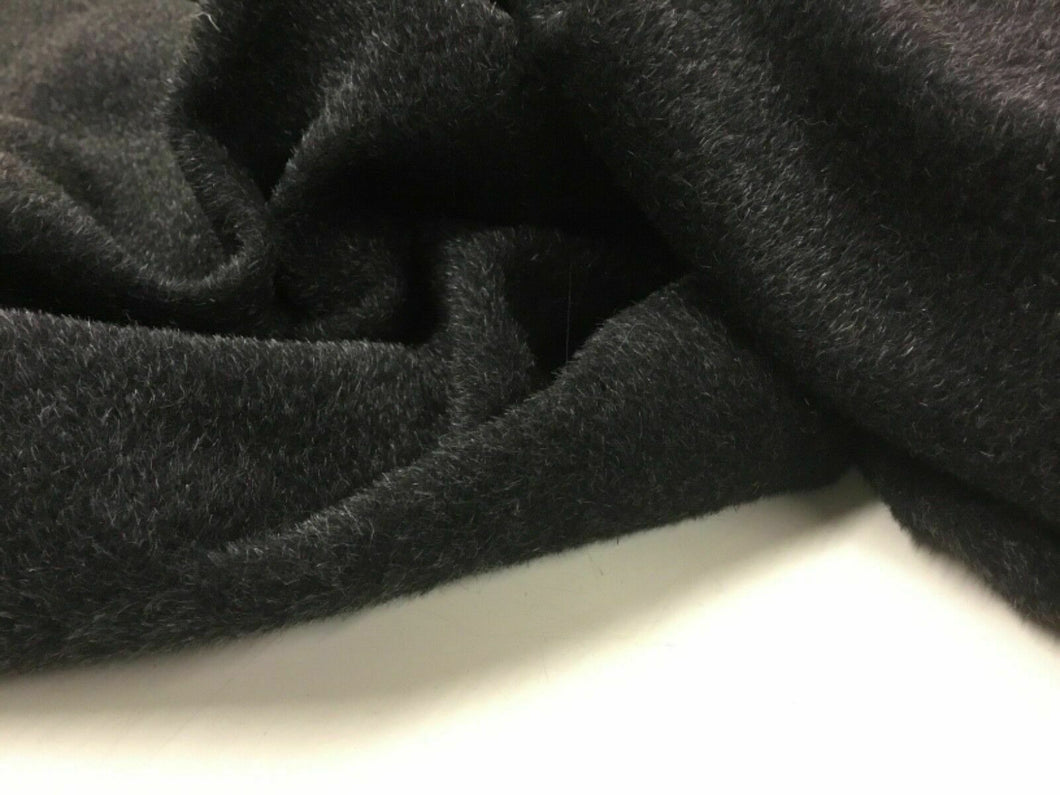 New High Class Charcoal Grey Mohair Wool Fabric As Seen On Catwalk 61’’ 155 cm