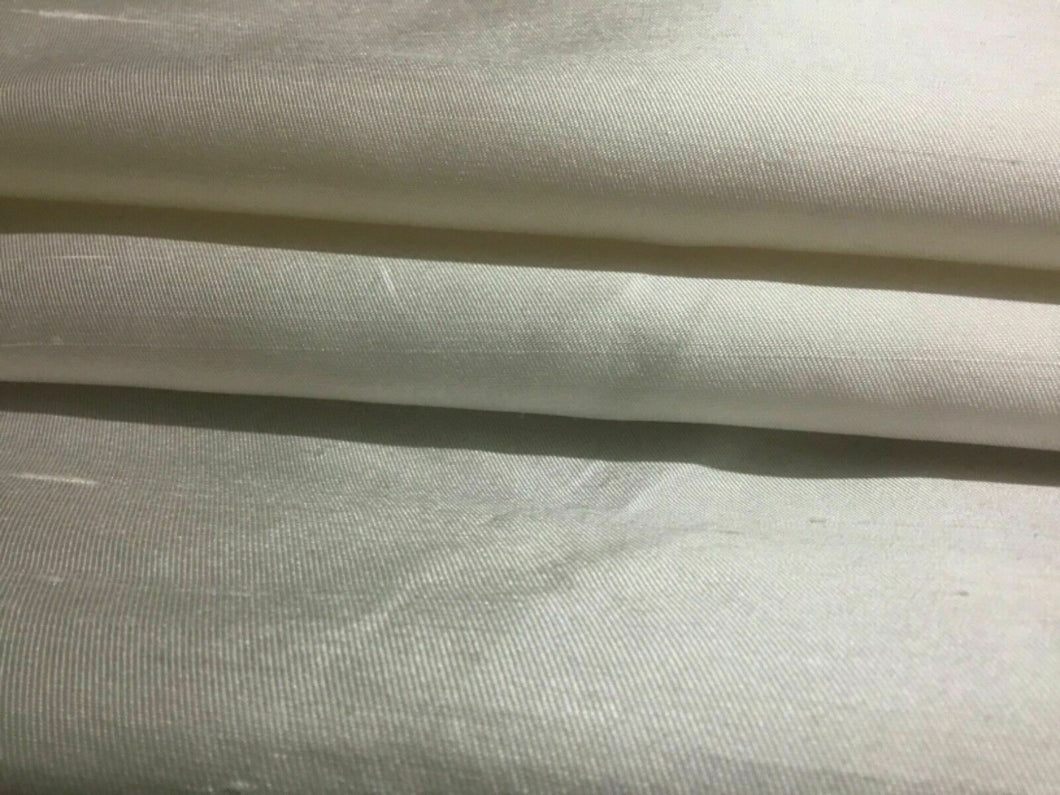 New Heavy Satin Ivory Colour 100% Silk Dupion Slub Fabric For 1/2 Half Metre