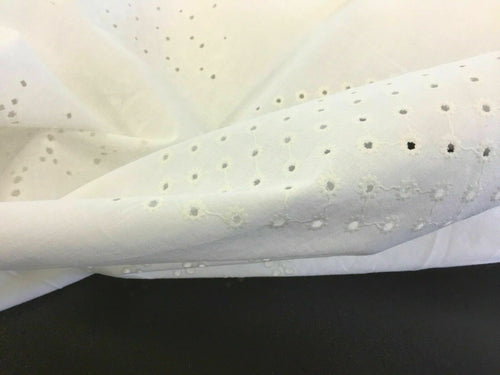 NEW White 100% Cotton Anglaise Multi broidery Ring Holes Fabric Dry Lace