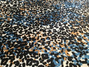 NEW Designer Multicoloured Leopard Satin Print Fabric Material 58" 148 cm Cloth