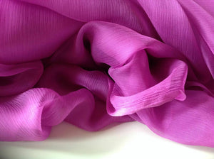 NEW Rich Cerise Purple 100% Silk Chiffon Fabric Dress Scarf Material Cloth Art