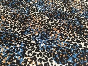 NEW Designer Multicoloured Leopard Satin Print Fabric Material 58" 148 cm Cloth