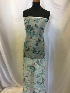 NEW 100% Silk Crinkle Chiffon Floral Print Fabric 59" 150 cm Dress Scarf