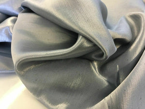 NEW Silver Dupion Slub Satin Fabric 58" Cloth Garment Craft Art Dress Blouse