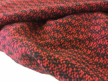 Load image into Gallery viewer, NEW Red / Black Colour Wool Boucle Fabric 156cm As Seen Online Designers Images
