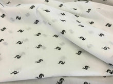 Load image into Gallery viewer, NEW White With Black Poly Cotton Embroidery Fabric Dry Lace 59’’152cm Craft Sew