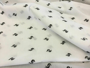 NEW White With Black Poly Cotton Embroidery Fabric Dry Lace 59’’152cm Craft Sew