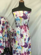 Load image into Gallery viewer, New High Class Designer Stretch Paint Work Floral Spot Border Satin Print Fabric