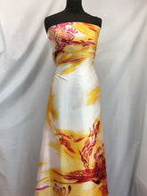 Load image into Gallery viewer, NEW Gorgeous High Class Designer Summer Flames Satin Print Fabric Material 44&quot;