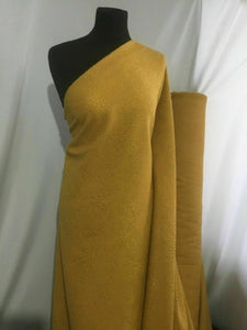 New High Class Designer Mustard Heavy Jacquard Brocade Shiny Cloque Fabric