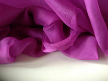 Load image into Gallery viewer, NEW Rich Cerise Purple 100% Silk Chiffon Fabric Dress Scarf Material Cloth Art