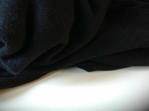 NEW 100% Jet Black Wool Jersey Fabric 39"100cm High Class Designers Garment H/BS