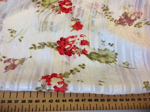 NEW 100% Silk Satin Chiffon Crepe De Chine Burnout Floral Print Fabric 43" Dress