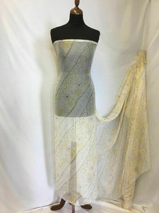 NEW Italian 100% Silk Crinkle Chiffon Floral Print Fabric 51" 130 cm Dress Scarf