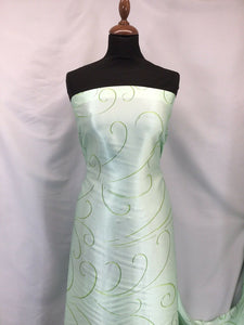 NEW High Class Designer Italian Greens Nature Satin Print Fabric Art Material