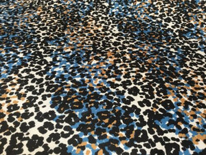 NEW Designer Multicoloured Leopard Satin Print Fabric Material 58" 148 cm Cloth