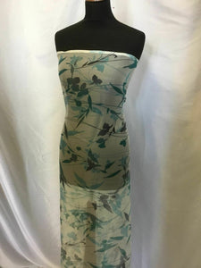 NEW 100% Silk Crinkle Chiffon Floral Print Fabric 59" 150 cm Dress Scarf