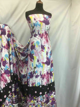 Load image into Gallery viewer, New High Class Designer Stretch Paint Work Floral Spot Border Satin Print Fabric