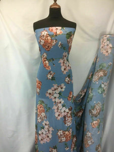 NEW High Class Designer Multicoloured Chiffon Floral Print Fabric 59"151cm Dress