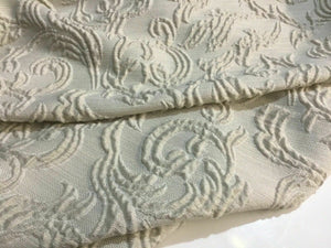New High Class Designer Cream Floral Rope Metallic Jacquard Brocade Fabric 55”