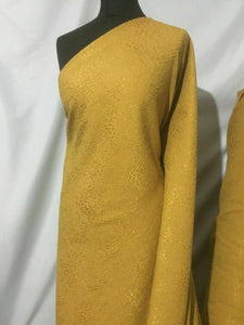 New High Class Designer Mustard Heavy Jacquard Brocade Shiny Cloque Fabric